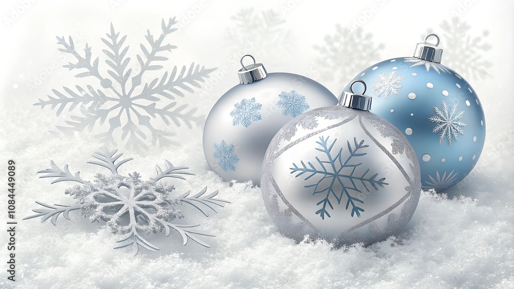 christmas balls on snow christmas balls on snow