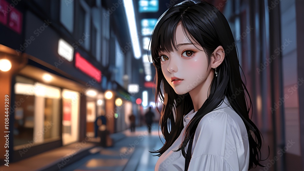 Obraz premium girl korean