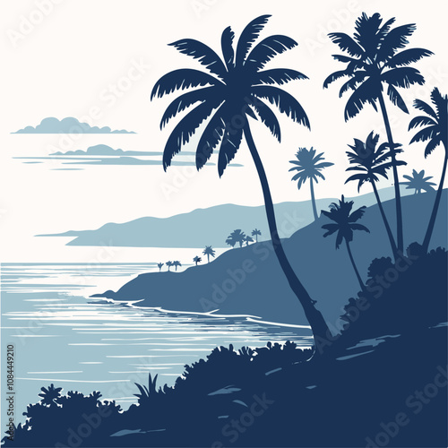 Adobe Illustrator Artwork beach palm tree island tropical sky Background