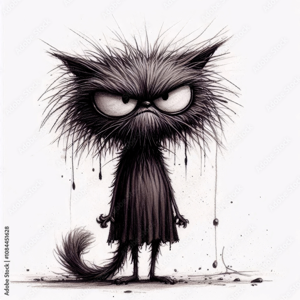 Obraz premium Angry cat in a dress