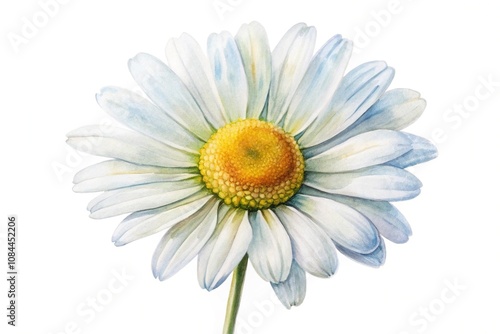 Fototapeta Naklejka Na Ścianę i Meble -  Delightful watercolor daisy painting on white background