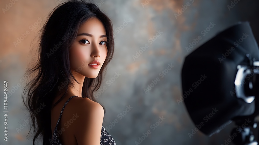 Fototapeta premium Portrait of a beautiful woman in studio