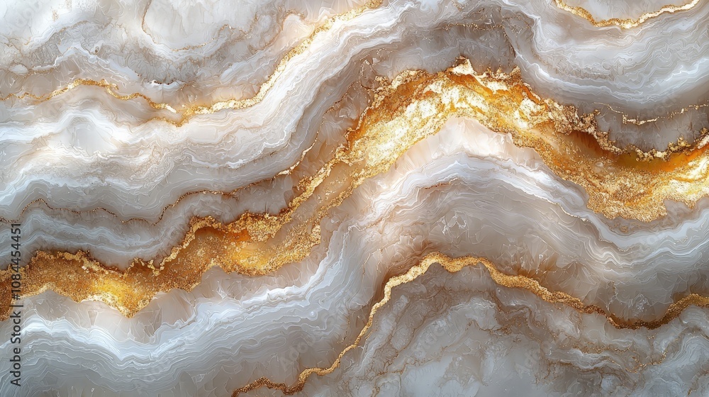 A close-up of layered agate stone with golden veins and smooth textures. A close-up of layered agate stone with golden veins and smooth textures.