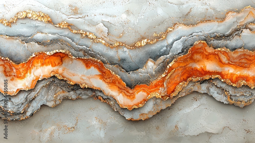 A close-up of layered agate stone with vibrant orange and gold accents. A close-up of layered agate stone with vibrant orange and gold accents.