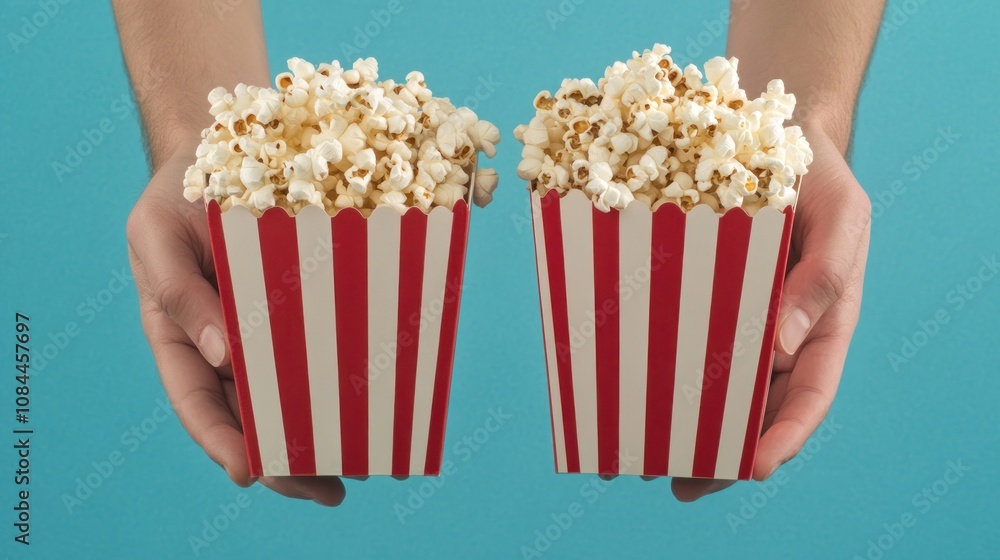 Two Buckets of Popcorn Ready for Movie Night! Two Buckets of Popcorn Ready for Movie Night!
