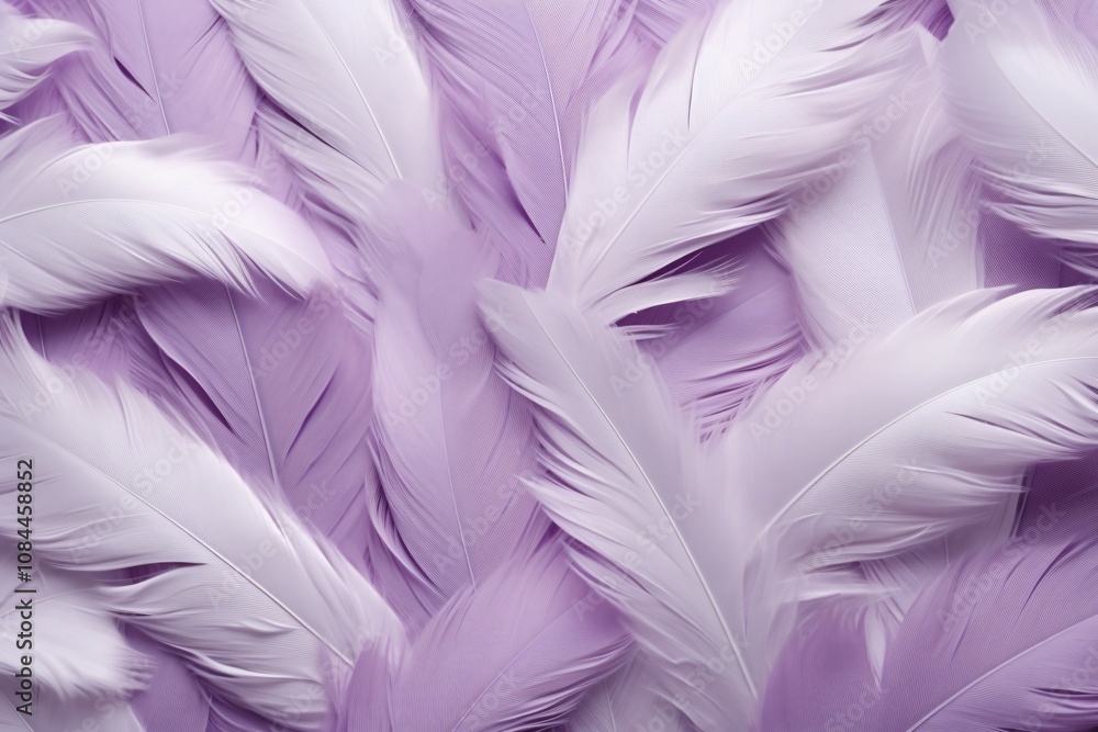 Fototapeta premium Purple Feathers Background, Purple Feathers Pattern, Feathers background, Feathers Wallpaper, bird feathers pattern, AI Generative