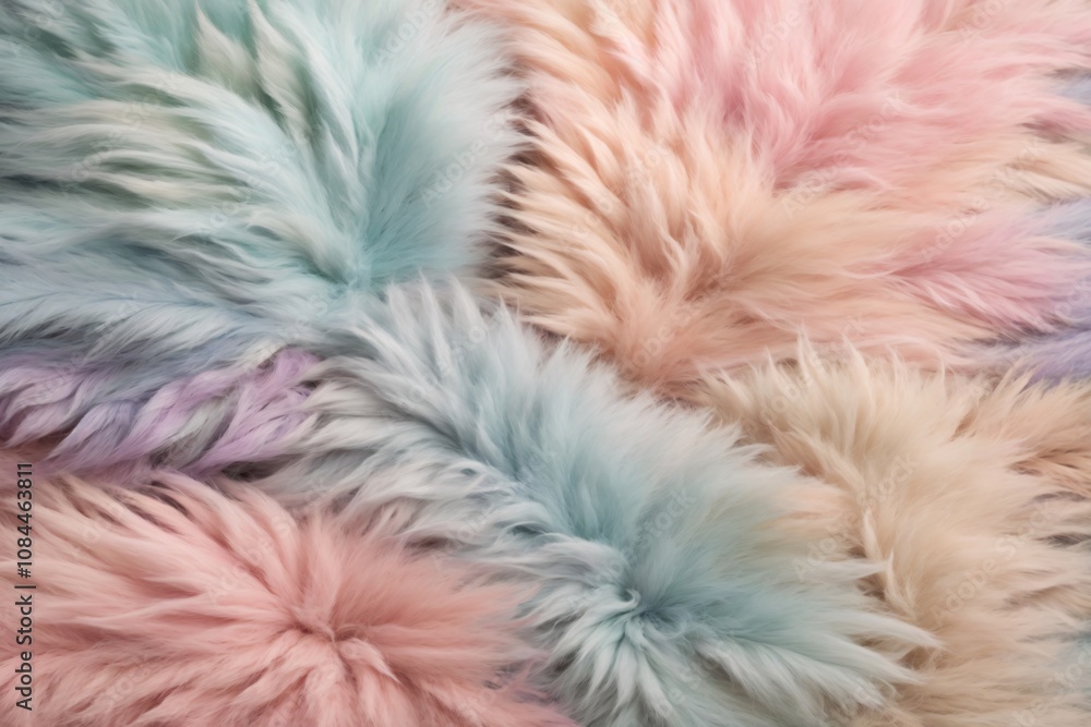 Obraz premium Pastel Fur Texture, Pastel Fur Texture Background, Colorful Fur Texture, Fluffy Fur Texture, Fluffy Fur Background, AI Generative