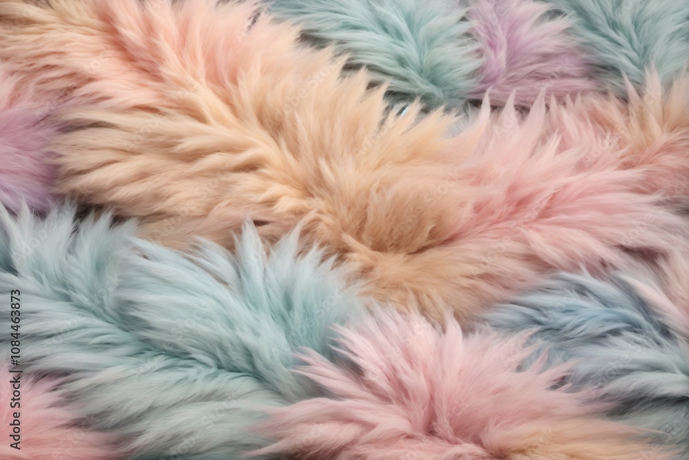 Obraz premium Pastel Fur Texture, Pastel Fur Texture Background, Colorful Fur Texture, Fluffy Fur Texture, Fluffy Fur Background, AI Generative