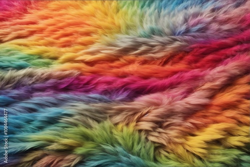 Rainbow Fur Texture, Rainbow Fur Texture Background, Colorful Fur Texture, Fluffy Fur Texture, Fluffy Fur Background, AI Generative