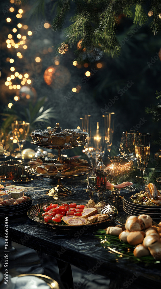 New Years Eve buffet table New Years Eve buffet table