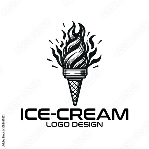 Ice Cream Vector Logo Design photo