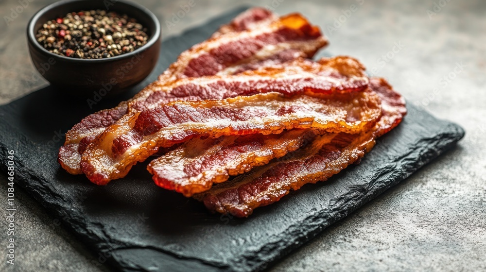 custom made wallpaper toronto digitalSavory strips of crispy bacon paired with a bowl of colorful peppercorns