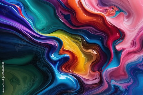 Wallpaper Mural Dynamic Colorful Abstract Expression Backdrop: Fluid Acrylic Exploration Scene with Vivid Colors Torontodigital.ca