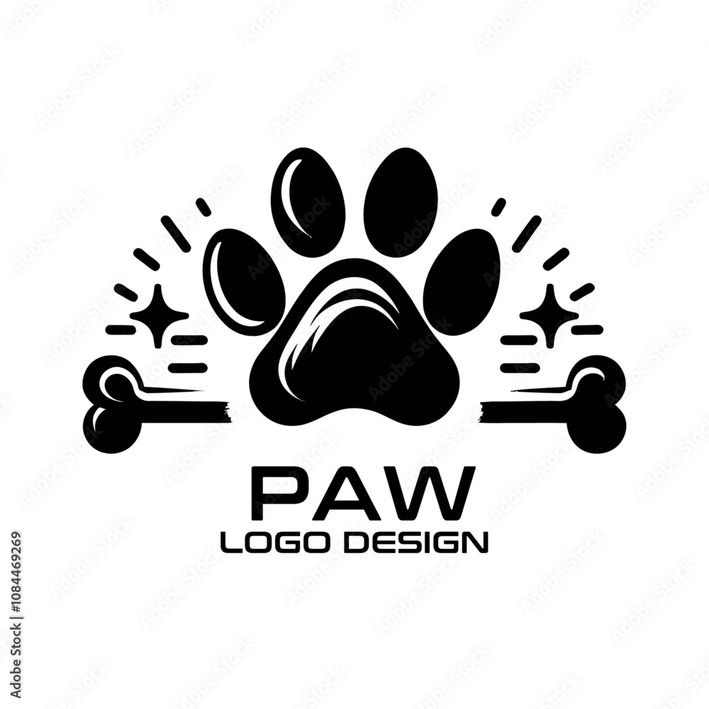 Paw Vector Logo Design Paw Vector Logo Design