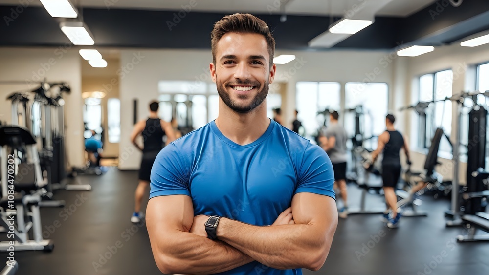 man exercising in gym man exercising in gym