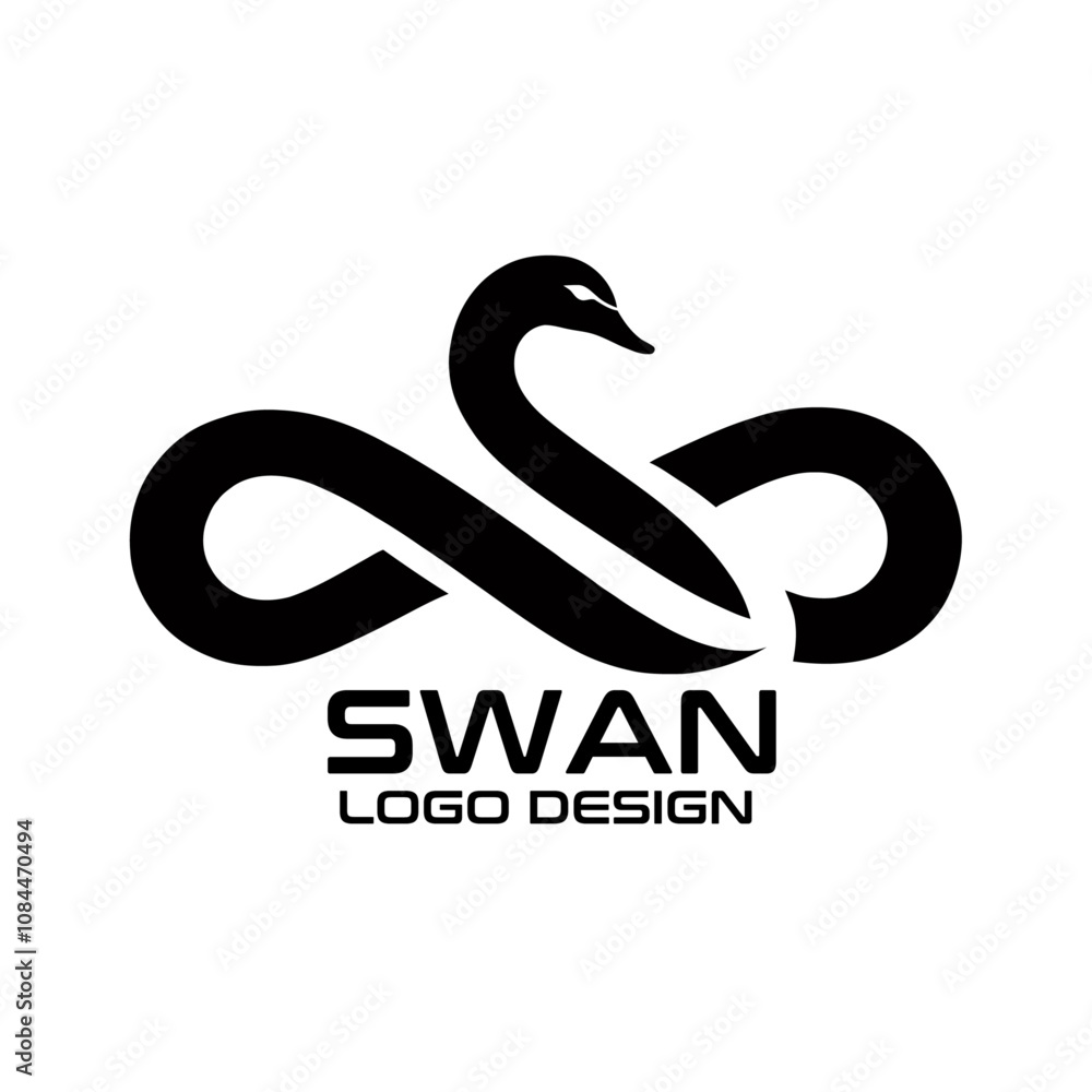 Fototapeta premium Swan Vector Logo Design