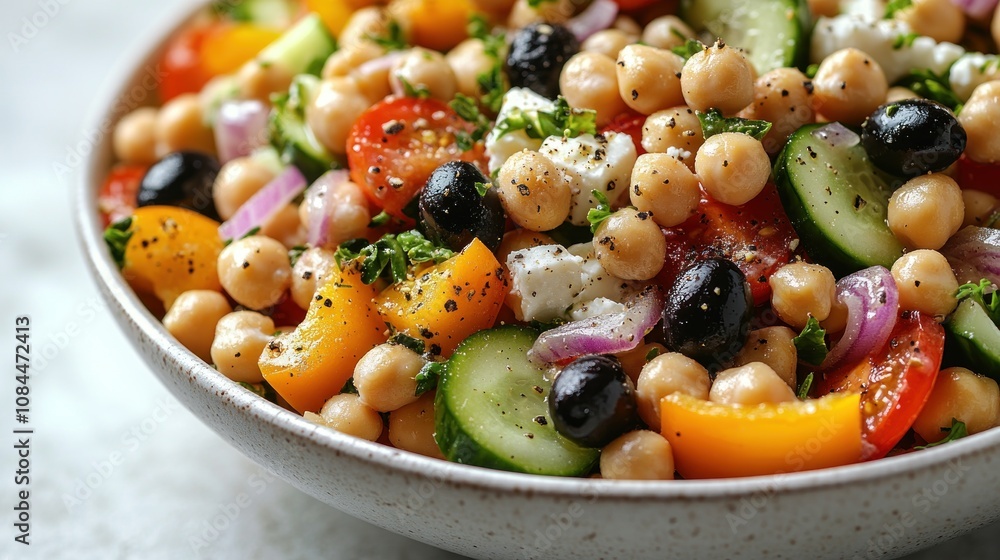 A delicious mix of vegetables and chickpeas creates a healthy culinary delight A delicious mix of vegetables and chickpeas creates a healthy culinary delight