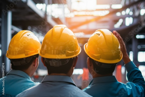 Team of Engineers Inspecting Industrial Plant 