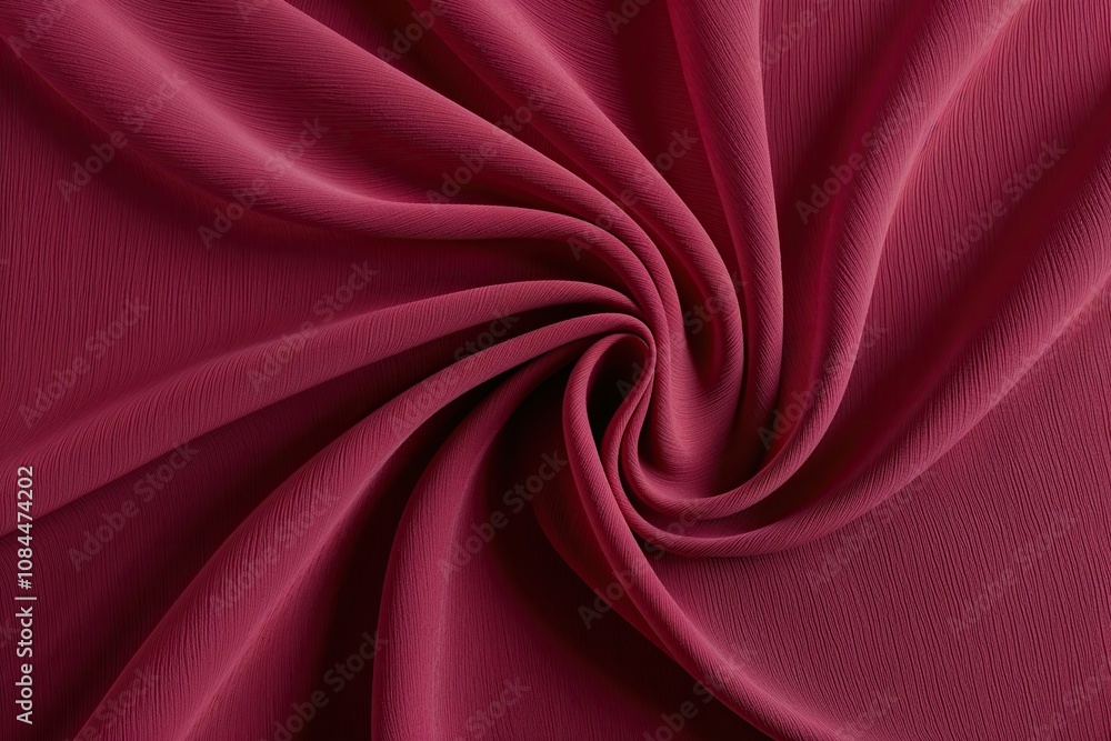 Obraz premium 3D Ruby Colored Chiffon Background with Elegant Flowing Waves and Texture
