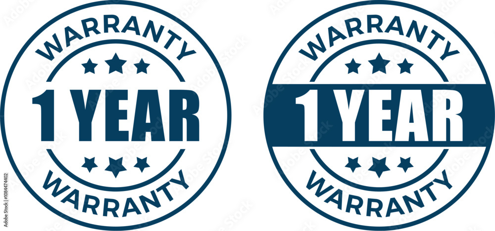 Fototapeta premium 1 Year Warranty Rubber Stamp