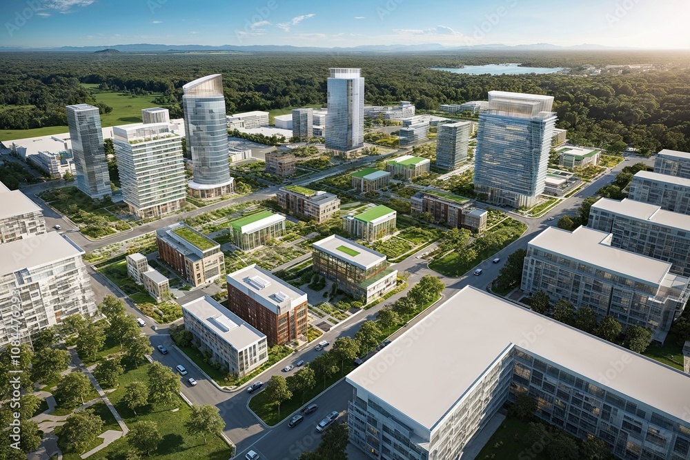 Obraz premium Sustainable Urban Design for Eco-Friendly Communities and Green Living Solutions
