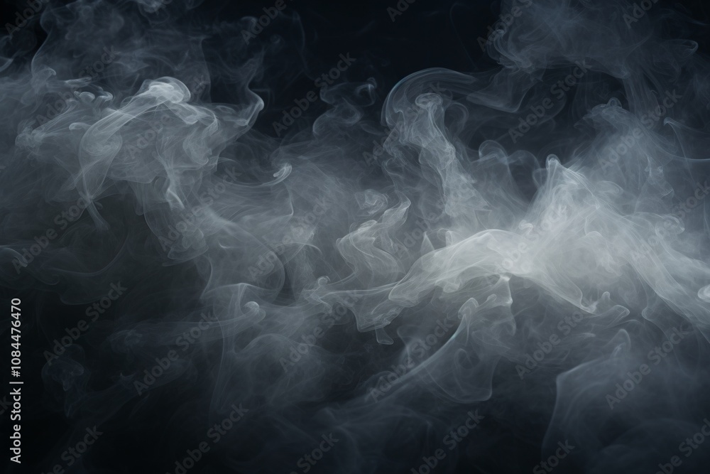 Obraz premium White smoke Texture, Smoke background, Smoke texture background, Fog Background, Gray smoke on black background, smoke effect background, AI Generative