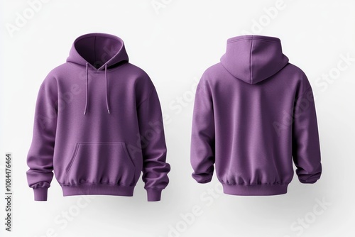 Wallpaper Mural Purple hoodie showing front and back view for fashion mockup Torontodigital.ca