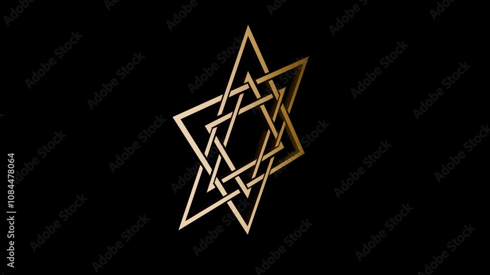 seal of solomon star of david animation on transparent background. 4K footage seal of solomon star of david animation on transparent background. 4K footage