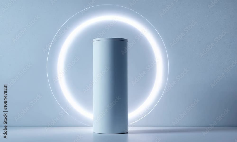 Minimalist Product Display with Glowing Circle Minimalist Product Display with Glowing Circle