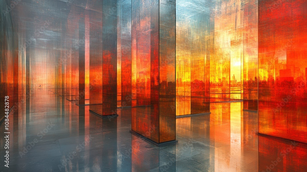Abstract Cityscape Interior Architectural Design Abstract Cityscape Interior Architectural Design