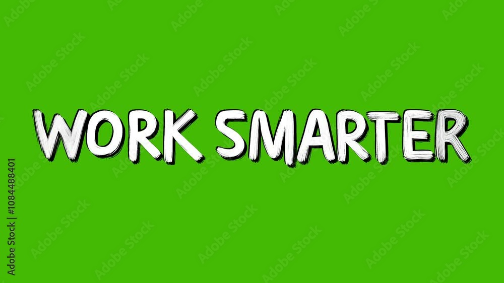 Positive motivational phrase “Work smart” white frase on green screen chroma key background Positive motivational phrase “Work smart” white frase on green screen chroma key background