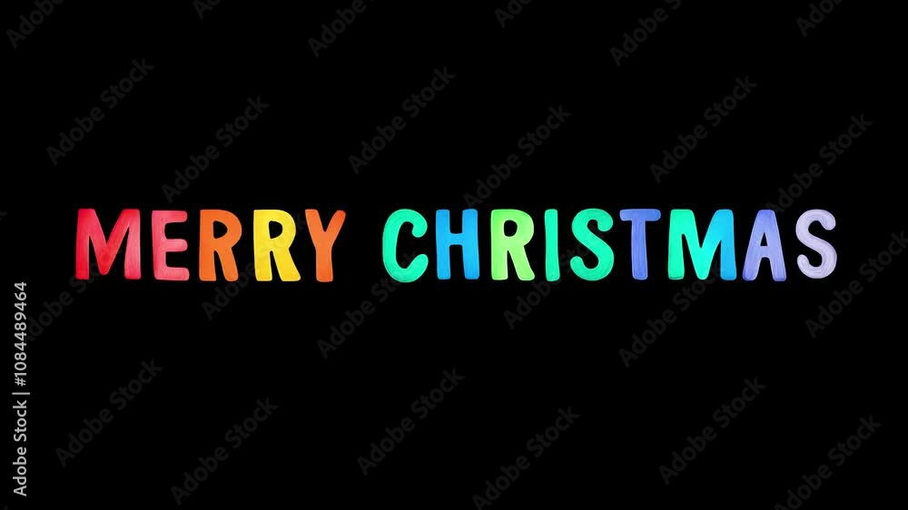 Christmas greeting “Merry Christmas” on black background Christmas greeting “Merry Christmas” on black background