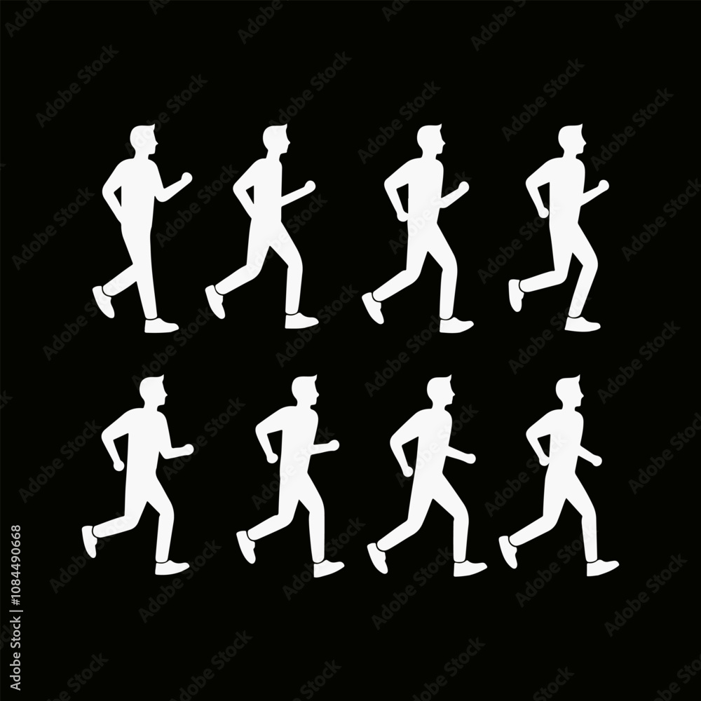 Athlete on running race silhouette Vector art Athlete on running race silhouette Vector art