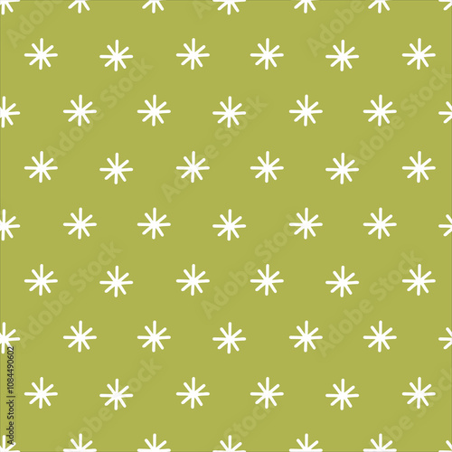 Seamless pattern of doodle snowflakes on isolated background. Holiday design for Christmas home decor, holiday greetings, Christmas and New Year celebration.