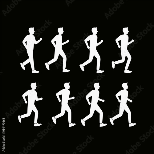 Athlete on running race silhouette Vector art