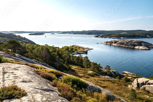 Panoramic Minimalist View of Fjallbacka on the Swedish West Coast Captured in Stunning 80 Megapixel Detail, Showcasing Serene Landscapes and Natural Beauty of the Region photo