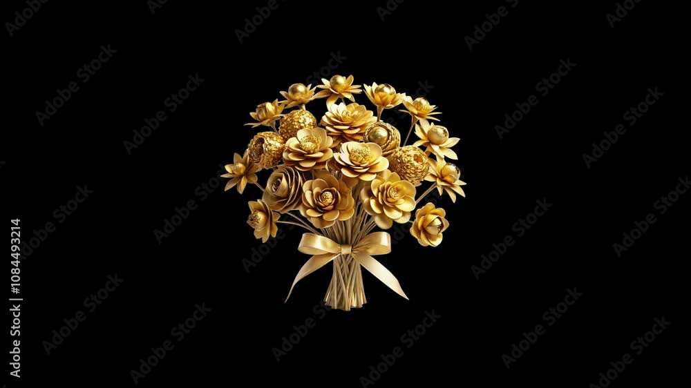 Golden flowers colorful lights animation with motion graphic clip template. HD resolution with hyper realistic 4K black Background. Golden flowers colorful lights animation with motion graphic clip template. HD resolution with hyper realistic 4K black Background.