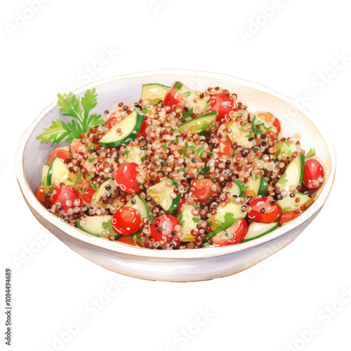 Vibrant Quinoa Salad with Tomatoes, Cucumbers, and Fresh Herbs