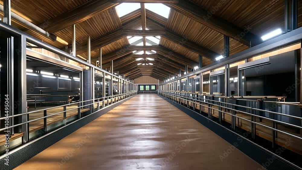 A modern pig farm features IoT sensors on barn walls, feeding stations, and water troughs, seamlessly integrating technology into every aspect of livestock care and management. A modern pig farm features IoT sensors on barn walls, feeding stations, and water troughs, seamlessly integrating technology into every aspect of livestock care and management.