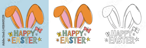 Happy easter t-shirt vector design