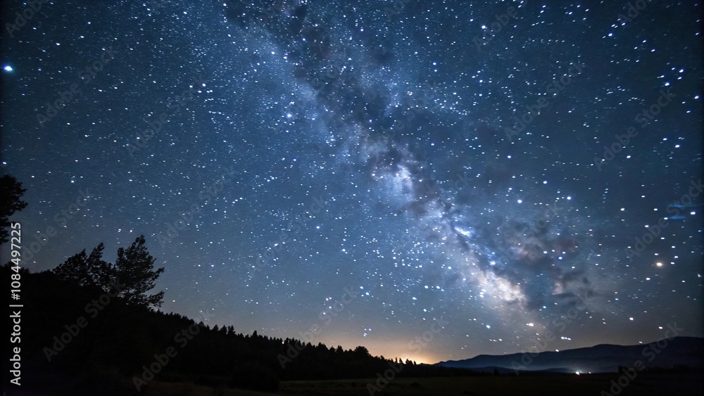 Deep space filled with countless twinkling stars on a clear night sky, universe, stellar nursery Deep space filled with countless twinkling stars on a clear night sky, universe, stellar nursery