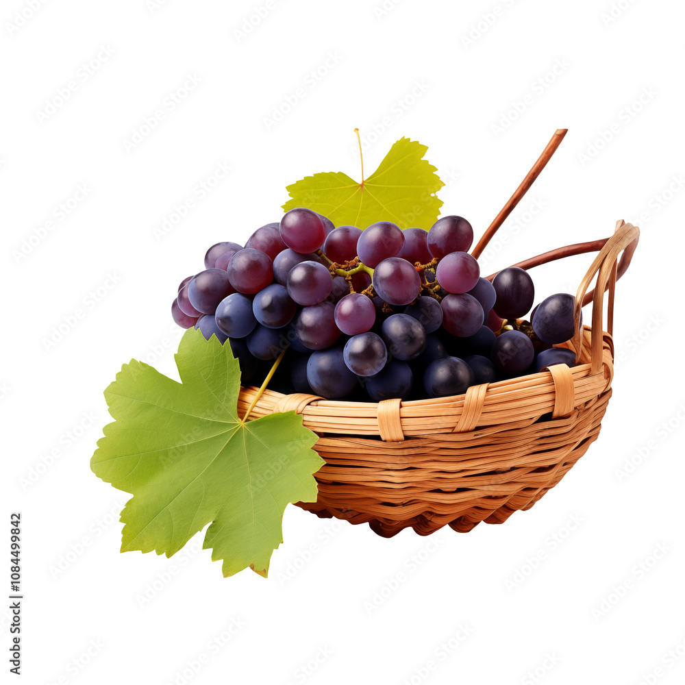 Grapes in a basket isolated on transparent background Remove png, Clipping Path, pen tool Grapes in a basket isolated on transparent background Remove png, Clipping Path, pen tool