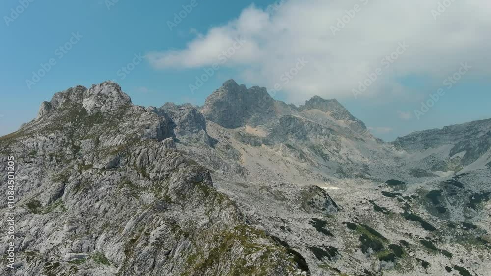 Flying in Durmitor mountains. Durmitor National park in Montenegro. Beautiful aerial mountain landscape, 4k Flying in Durmitor mountains. Durmitor National park in Montenegro. Beautiful aerial mountain landscape, 4k