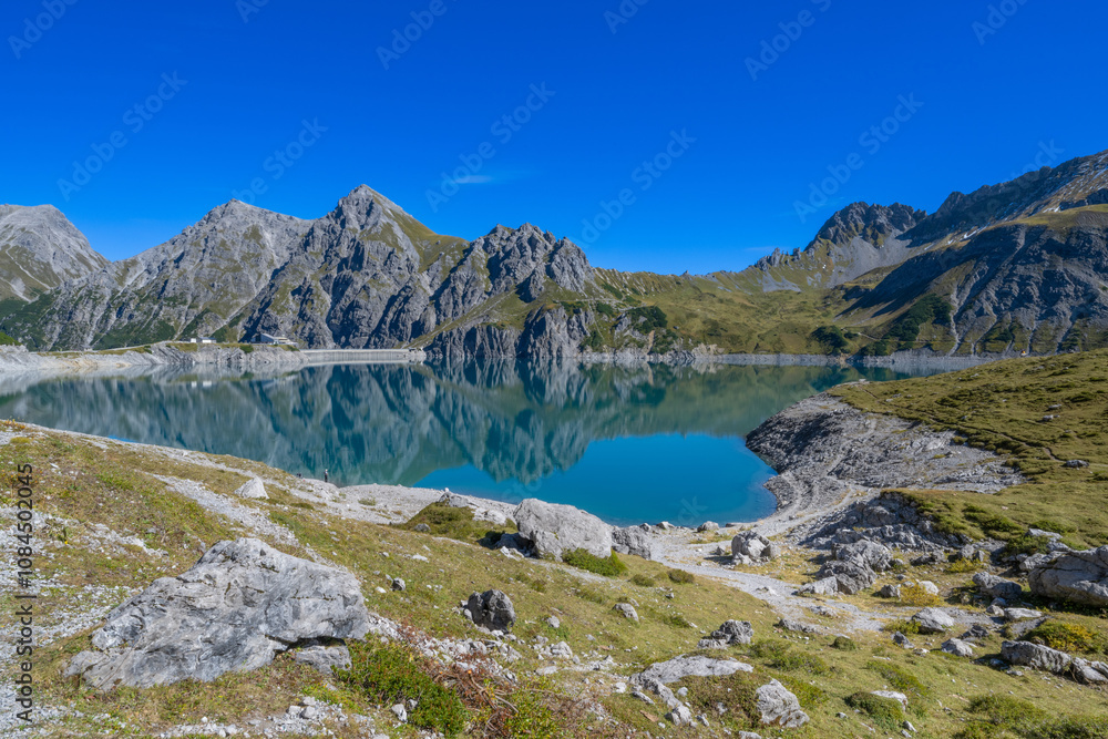 Lünersee in the Brandertal, State of Vorarlberg, Austria Lünersee in the Brandertal, State of Vorarlberg, Austria