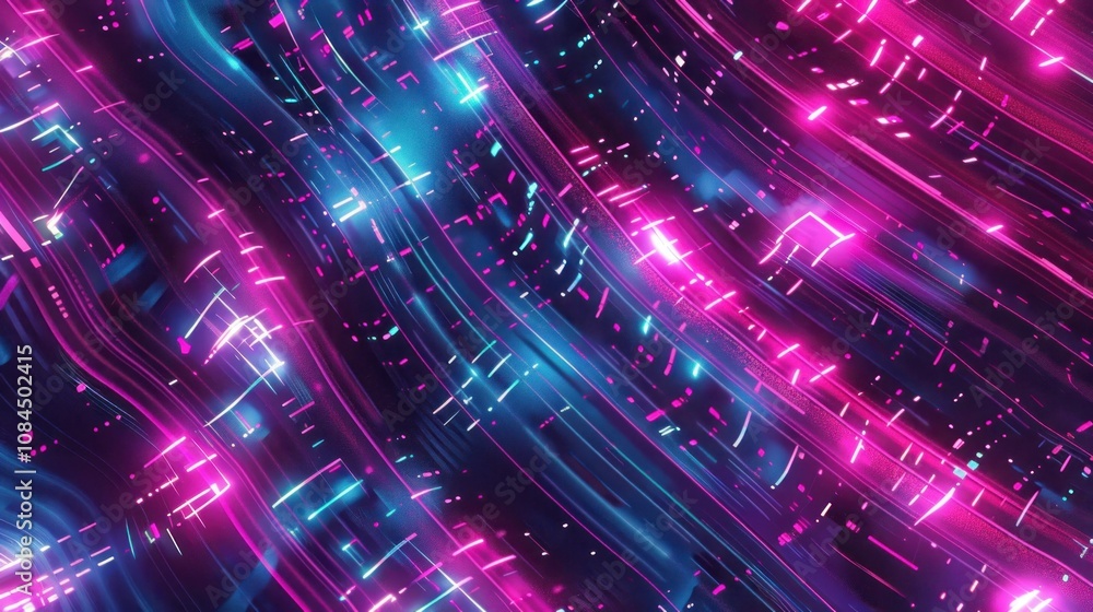 Abstract digital waves in vibrant pink and blue tones create a futuristic visual effect. Abstract digital waves in vibrant pink and blue tones create a futuristic visual effect.