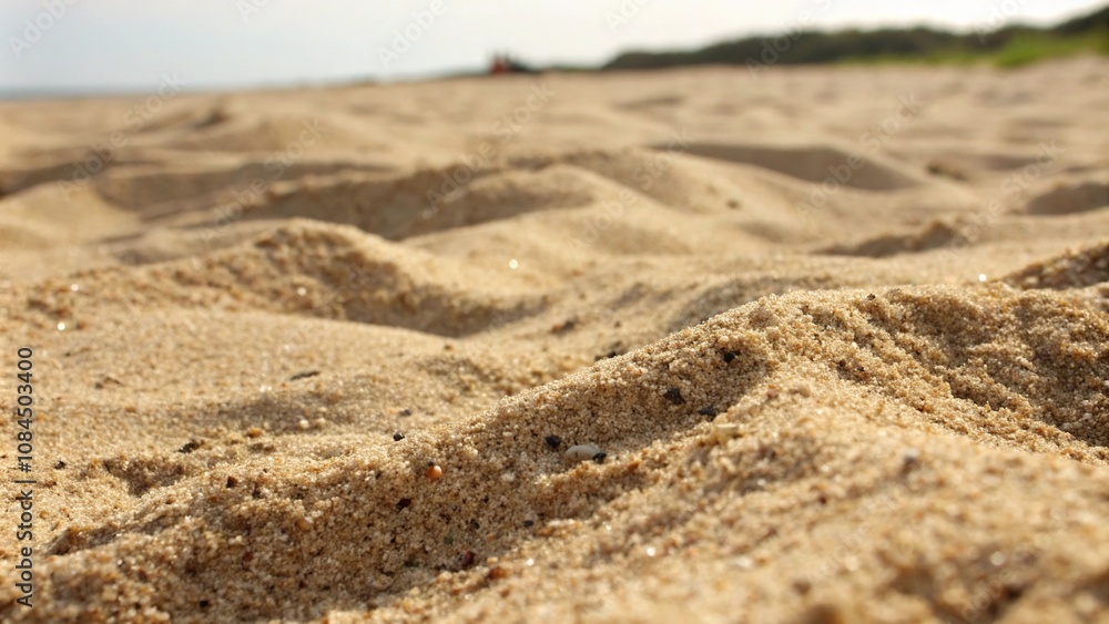 Detail of hot sand with texture and grains, scenery, hot sand, warm weather, peaceful, atmosphere Detail of hot sand with texture and grains, scenery, hot sand, warm weather, peaceful, atmosphere