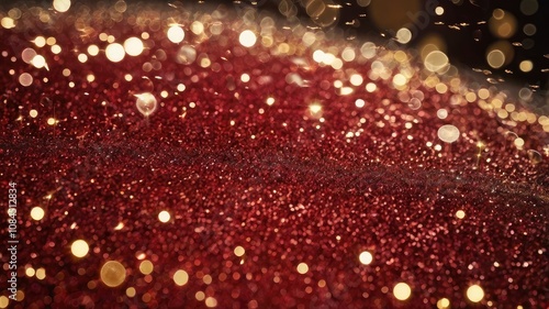 Glitter, Christmas, Backgrounds, Abstract, Red, Circle, Lighting Equipment, Bubble, Celebration Event, Sparks - generative ai