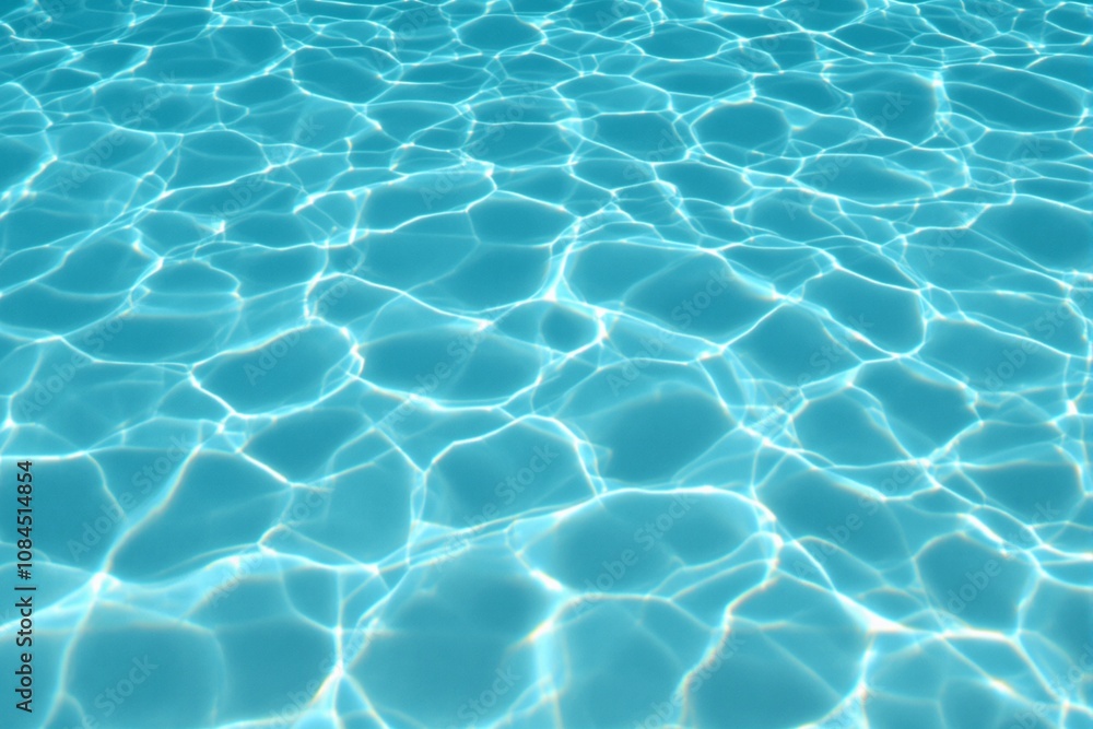 Fototapeta premium Crystal Clear Tropical Water Surface with Sunlight Reflections