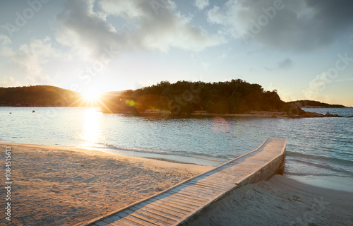 Beach in Ksamil town, Albania