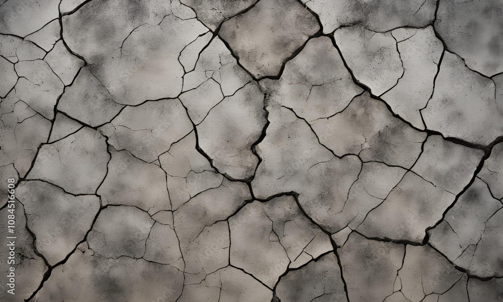 Cracked Concrete showing rough, aged surfaces with gray and charcoal tones. Cracked Concrete showing rough, aged surfaces with gray and charcoal tones.